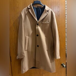 Men's camel wool coat xl 46